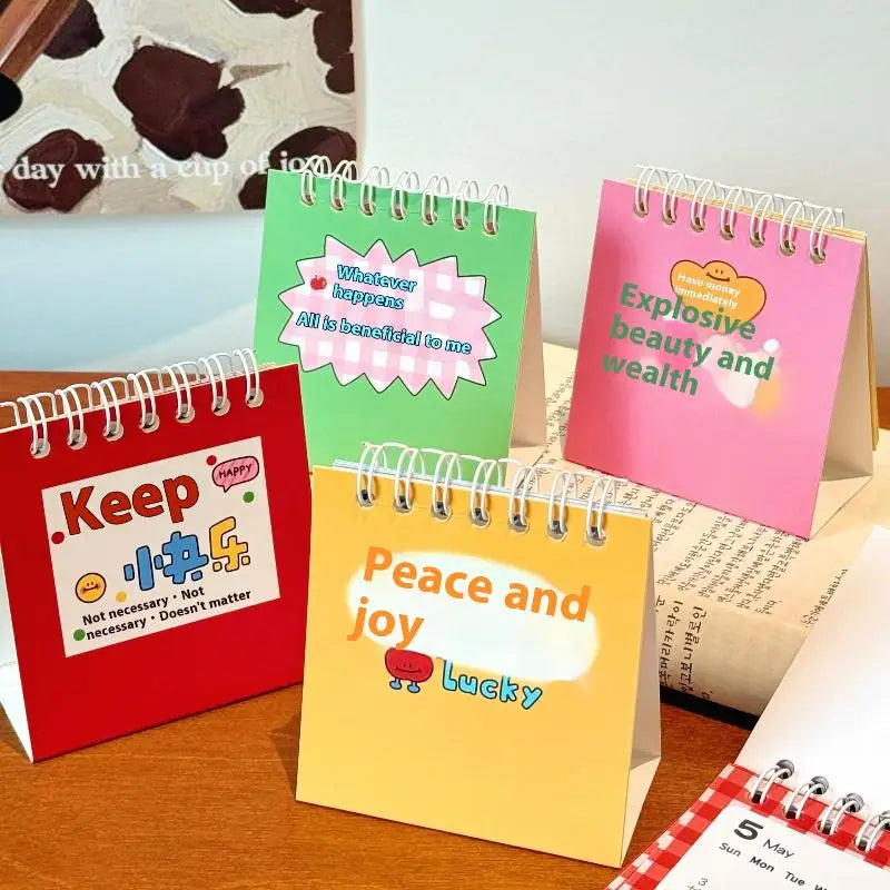 1Pcs Cartoon Portable Coil Monthly Calendar Planner 2026 Horse Year Mini Desk Calendar Office And Home Decor New Year's Present Oasis Select