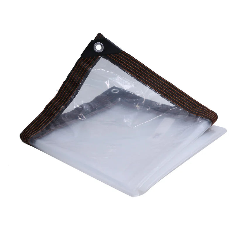 2x4m/2m Clear Waterproof Tarp Transparent Poly Tarpaulin Anti Tear Cover with Rustproof Grommets for Patio Garden Chicken Coop Oasis Select