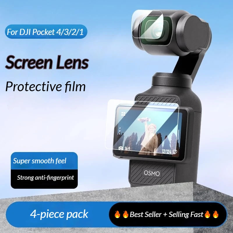 DJI OSMO Pocket 4/3/2 HD Tempered Glass Screen & Lens Protector