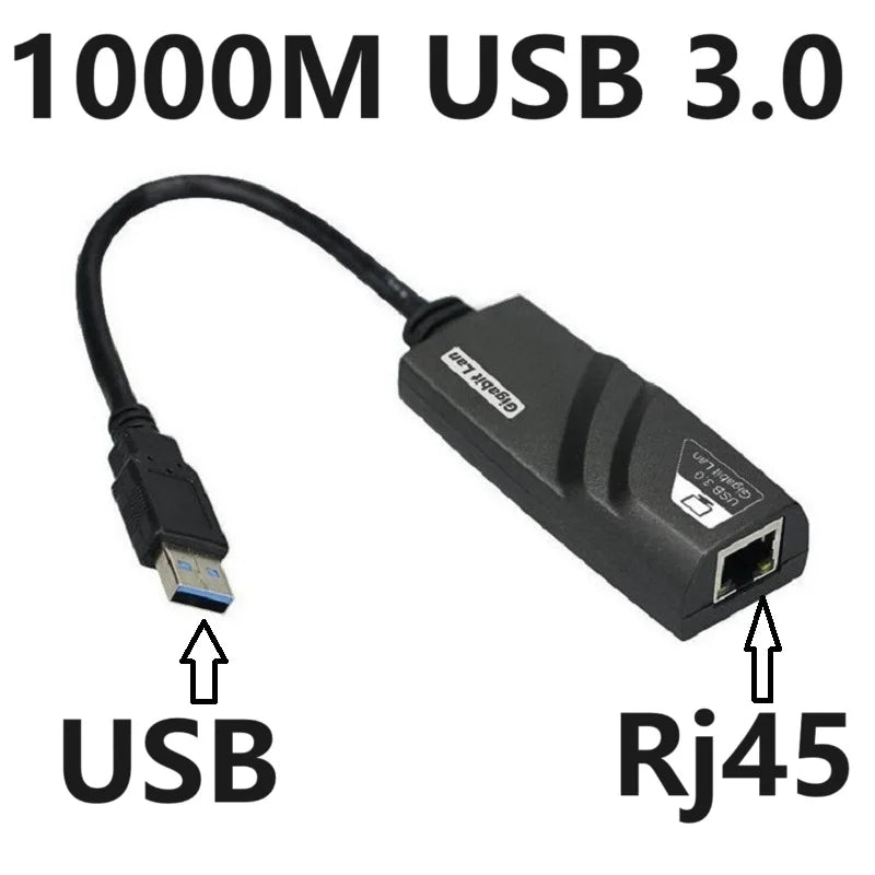 USB 3.0 2.0 Network Card Mini USB to RJ45 Ethernet Lan Adapter cable 10/100/1000Mbps for PC Macbook Windows Laptop Oasis Select 1000M USB to RJ45
