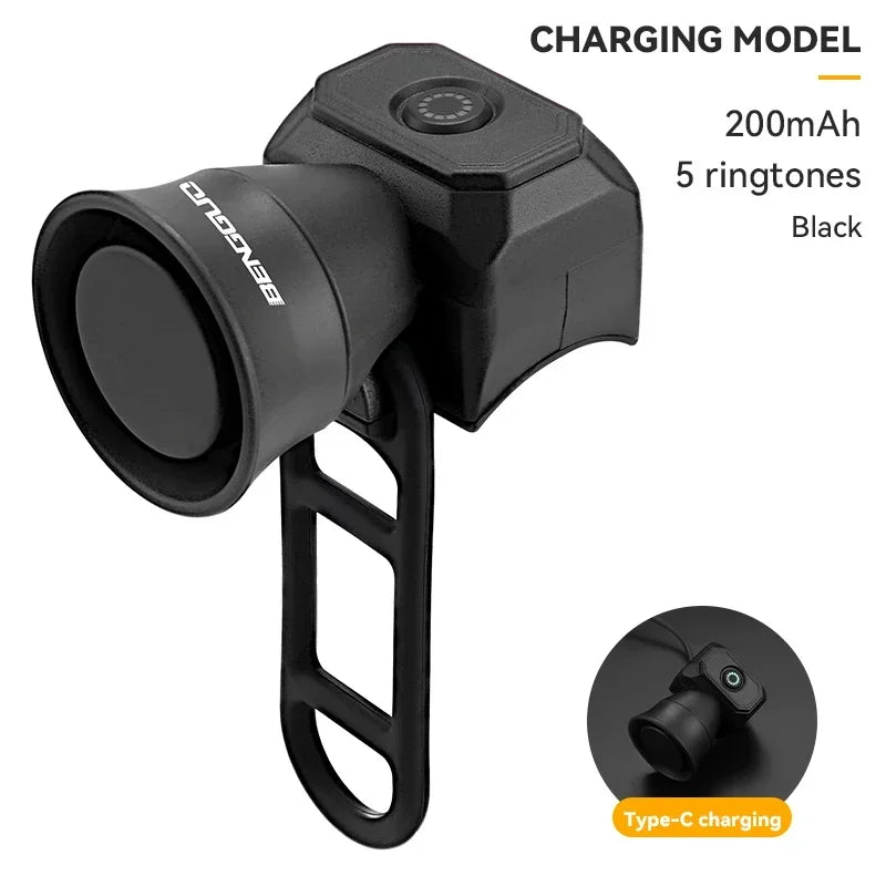 5 Mode Bike Electric Bell Horn Cycling USB Charging Motorcycle Ring Antitheft Waterproof Alarm Mountain Road Bicycle Accessories Oasis Select A