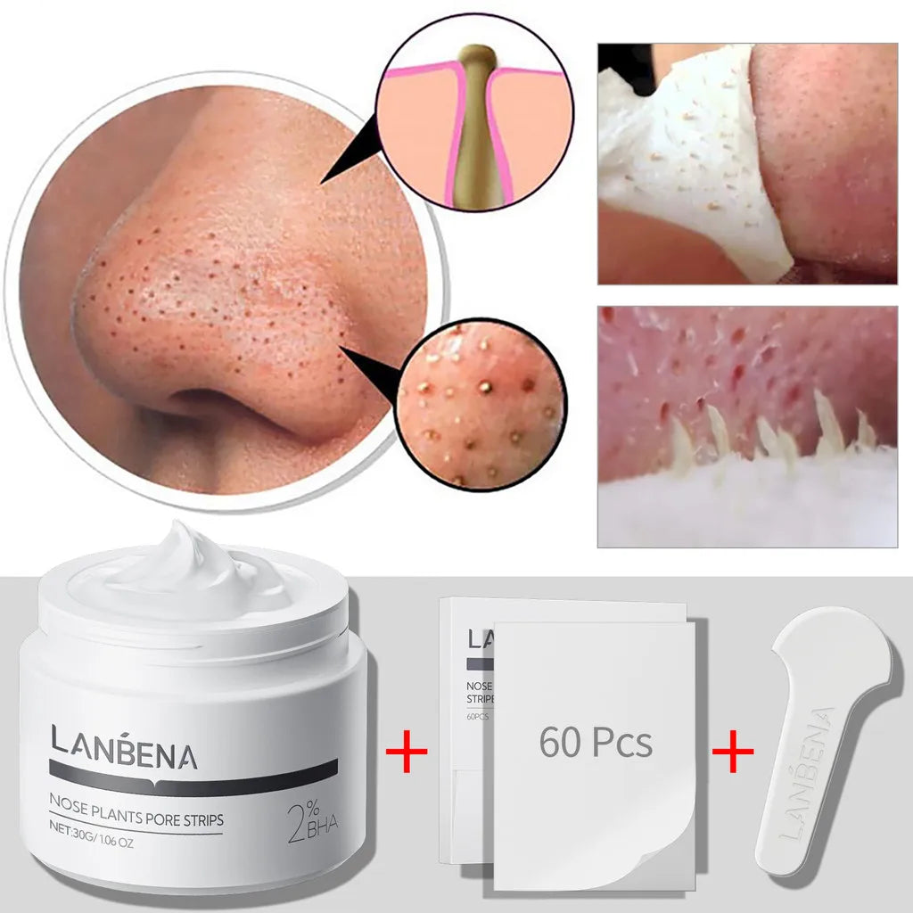 LANBENA Blackhead Remover Nose Mask Peeling Deep Cleansing Face Mask Oil Control Skin Care (60 Stickers) Oasis Select