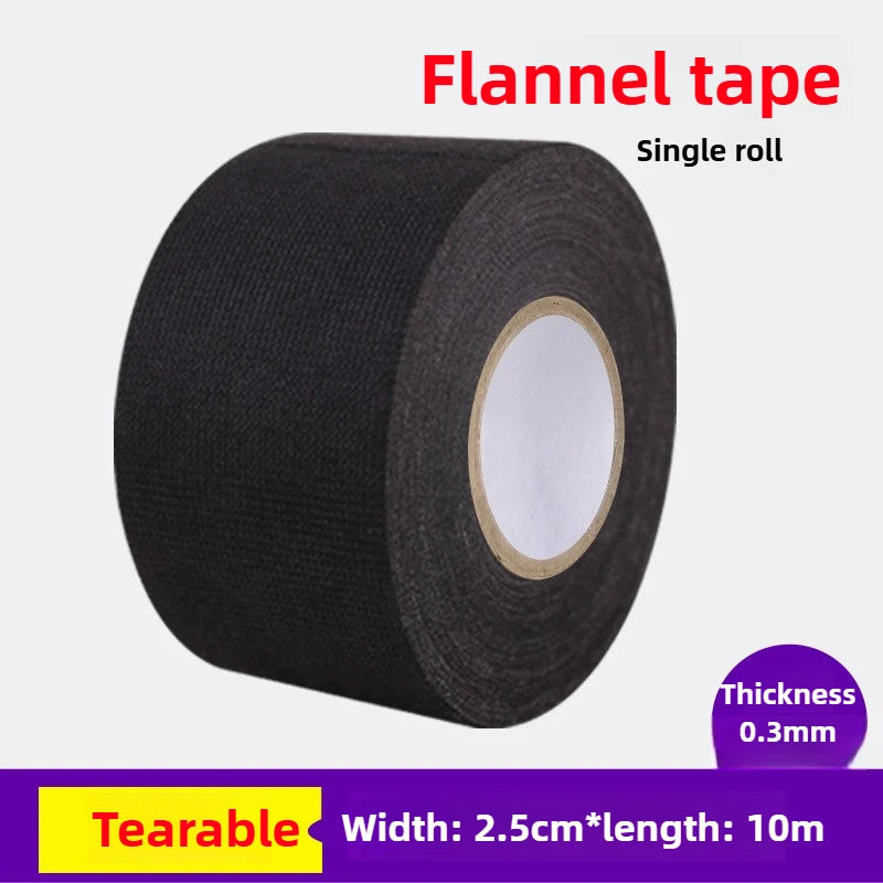 25MM*15M Auto Car Flannel Flannelette Adhesive Tape Wiring Harness Anti Rattle Self Adhesive Felt Tape Auto Repair Tools Oasis Select 25x10m