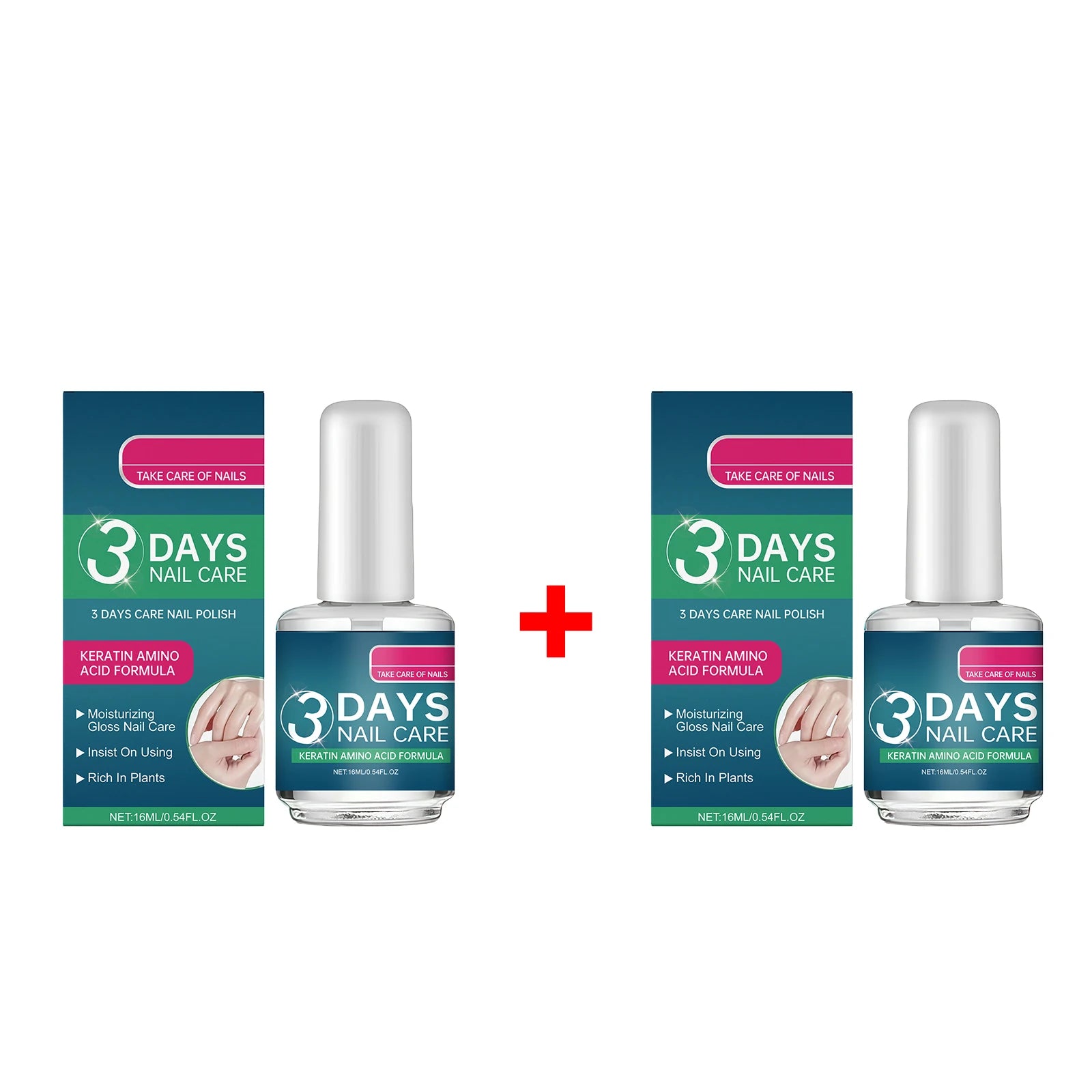 3 Days Nail Care Polish for Soft Thin Breaking Nails Improve Nail Yelllowing Thickening Gentle Repair Restore Gloss Nail Care Oasis Select 2pcs