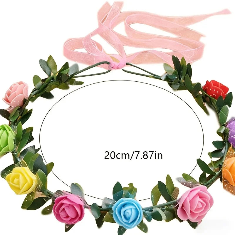 Forest Series Flower Crown For Women Exquisite Simulated Floral Hair Crown Spring Hair Decor Wreath, for Wedding Use Oasis Select