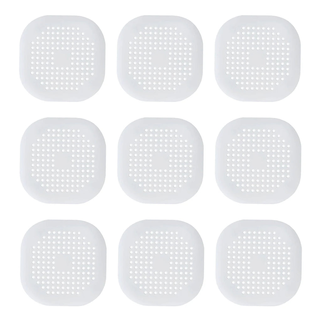 6/9pcs Silicone Drain Strainer Reusable No-Clog Filter with Non-Slip Suction Base for Kitchen Bathroom Bathtub Toilet Oasis Select White 9pcs