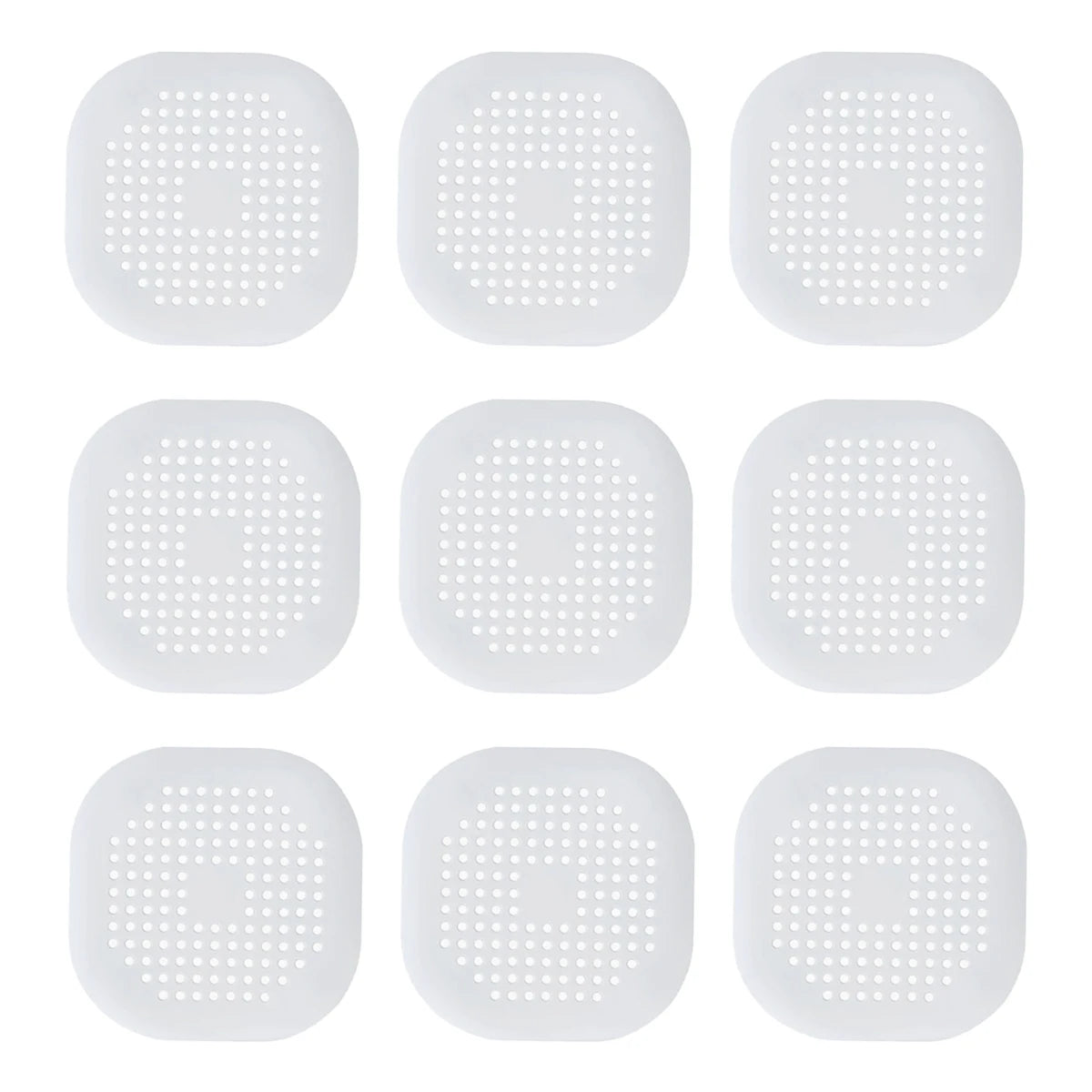 6/9pcs Silicone Drain Strainer Reusable No-Clog Filter with Non-Slip Suction Base for Kitchen Bathroom Bathtub Toilet Oasis Select White 9pcs