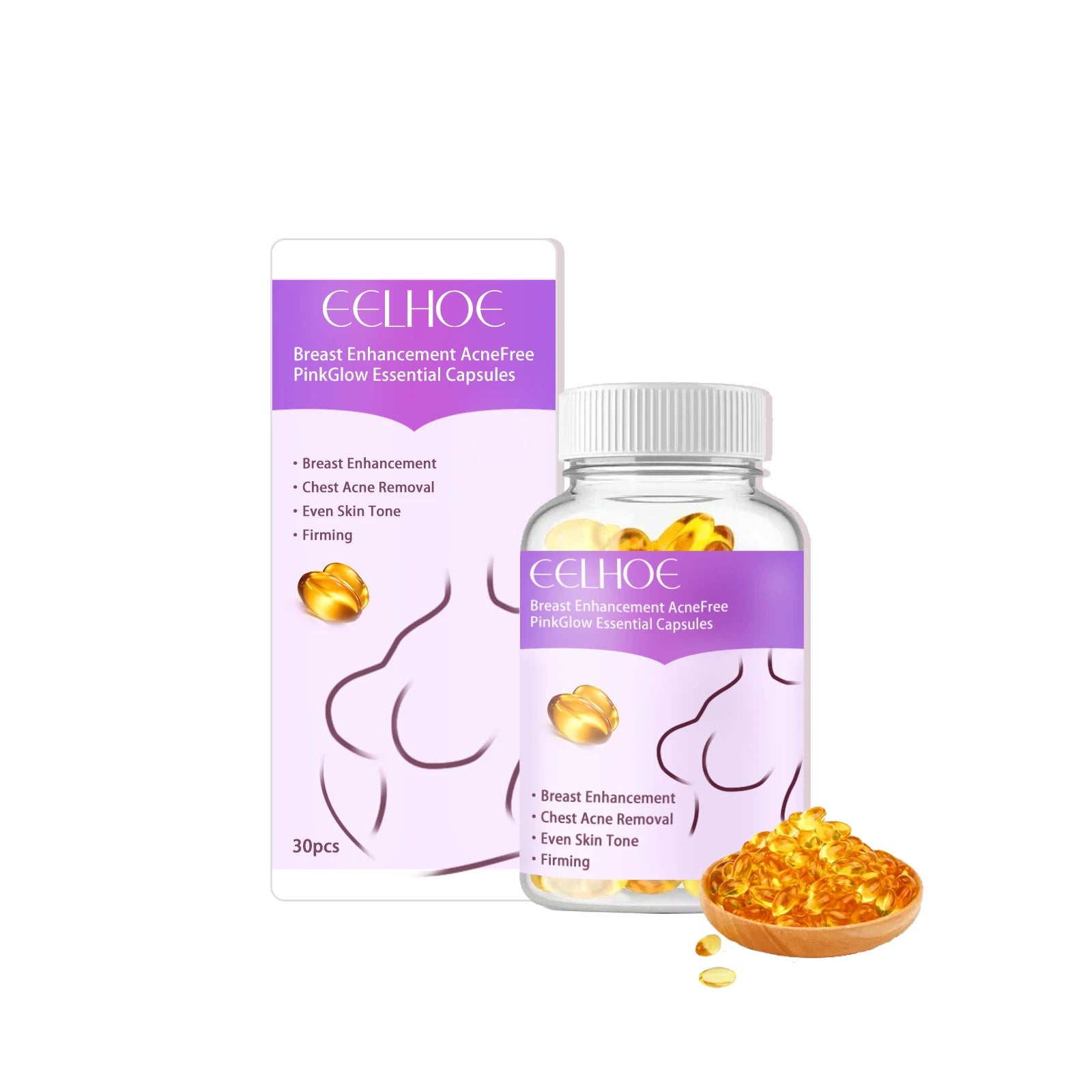 Eelhoe Vitamin E Breast Firming Oil Capsules – Lift & Tighten