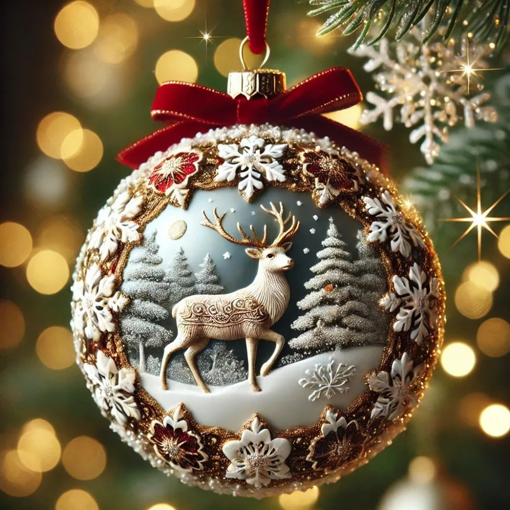 2D Acrylic Christmas Tree Ornaments – 7-Piece Flat Pendant Set