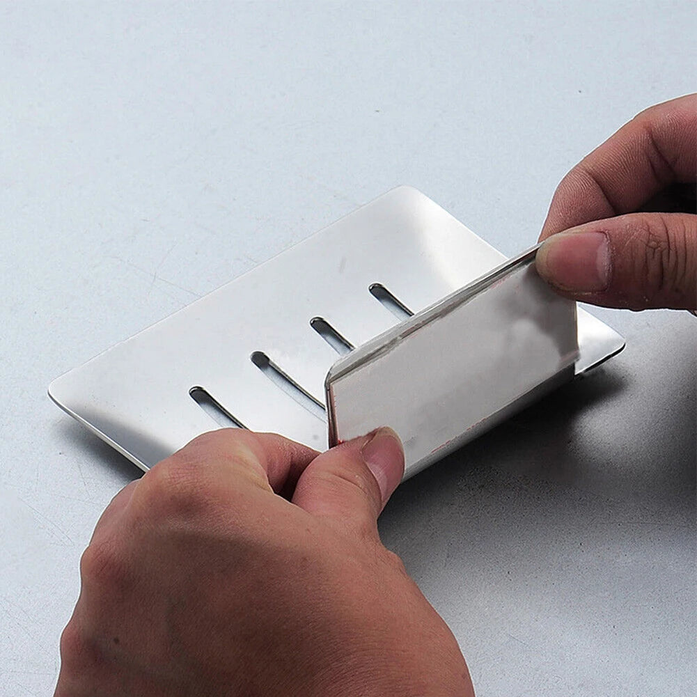 Soap Holder Dish Wall Mount Adhesive Tray Storage Dish Bathroom Shower Plate Box Stainless Steel Rack Oasis Select