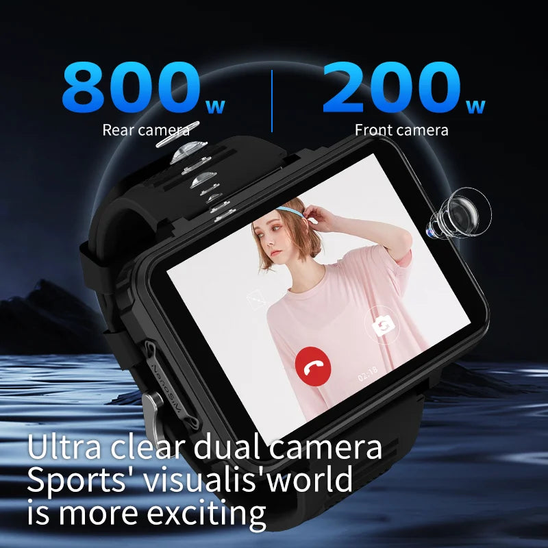 VP999 Men Smartwatch 2.4inch Large Amoled Smartwatch With Dual Camera GPS WIFI Sim Card Slot Play Game Video Calling App Store Oasis Select