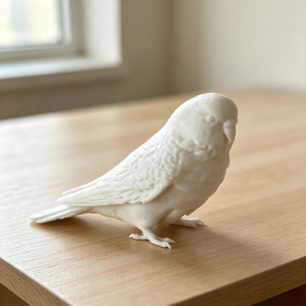 3D Printed Realistic Budgie Parrot Model Lifelike Tiger Skin Parakeet Figurine Desktop Decor Bird Collectible DIY Ornament Oasis Select
