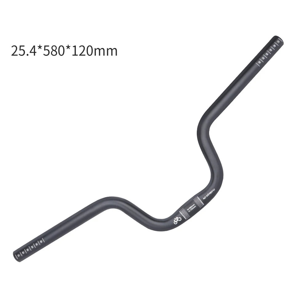 Folding Bike Handlebar Aluminum25.4*580mm Hi-Rise 120/160mm For Brompton Ultralight Bicycle Swallow Shaped Handle Accessories Oasis Select 25.4x580x120mm black