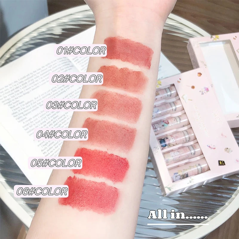 CACE Matte Liquid Lipstick Set – 6 Colors, Waterproof & Long-Lasting