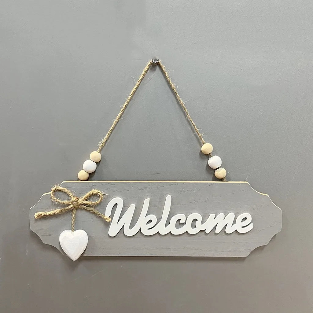 Entryway Wall Plaque Rustic Front Door Wall Plaque Wooden Hanging Decorative Sign European Rustic Home Decoration Sign Oasis Select Grey-1