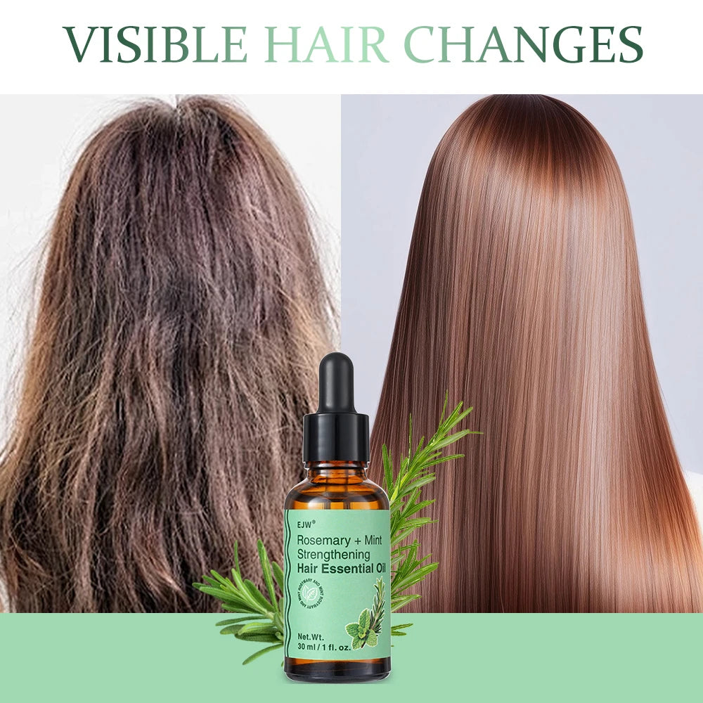 Rosemary & Mint Hair Oil - Stronger and Healthier Hair, for Dry Damaged Hair, Frizzy or Color Treated,Hair care essential oil. Oasis Select
