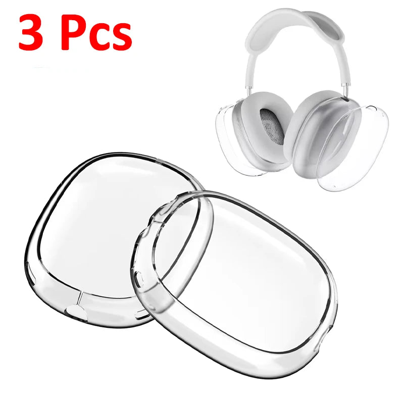 For AirPods Max Transparent Case Soft TPU Anti-Scratch Cover Sleeve Protective Cases For Apple AirPods Max Headphone Accessories Oasis Select 3 PCS