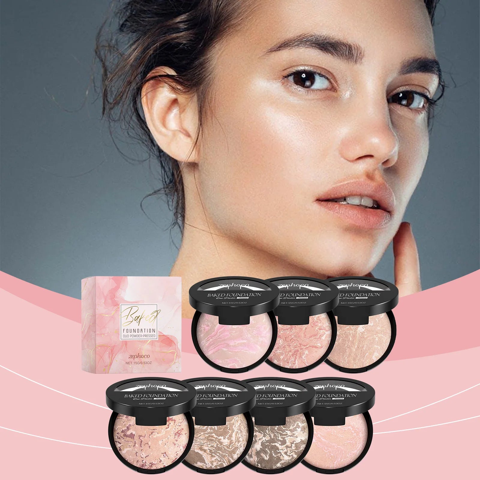 Zephoco Matte Baked Powder Foundation – Oil Control & Colour Correct Baked Powder Foundation Oasis Select