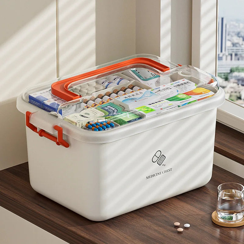 Large Portable Medicine Organizer Box Multifunctional First Aid Storage with Dividers for Pills/Drugs Household Medical Kit Oasis Select
