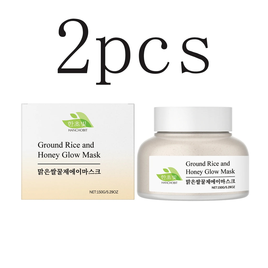 Rice & Honey Mask: Gentle Hydrating, Moisturizing & Exfoliating Leave-On Clay Mask for Facial Care Oasis Select 150gx2pcs