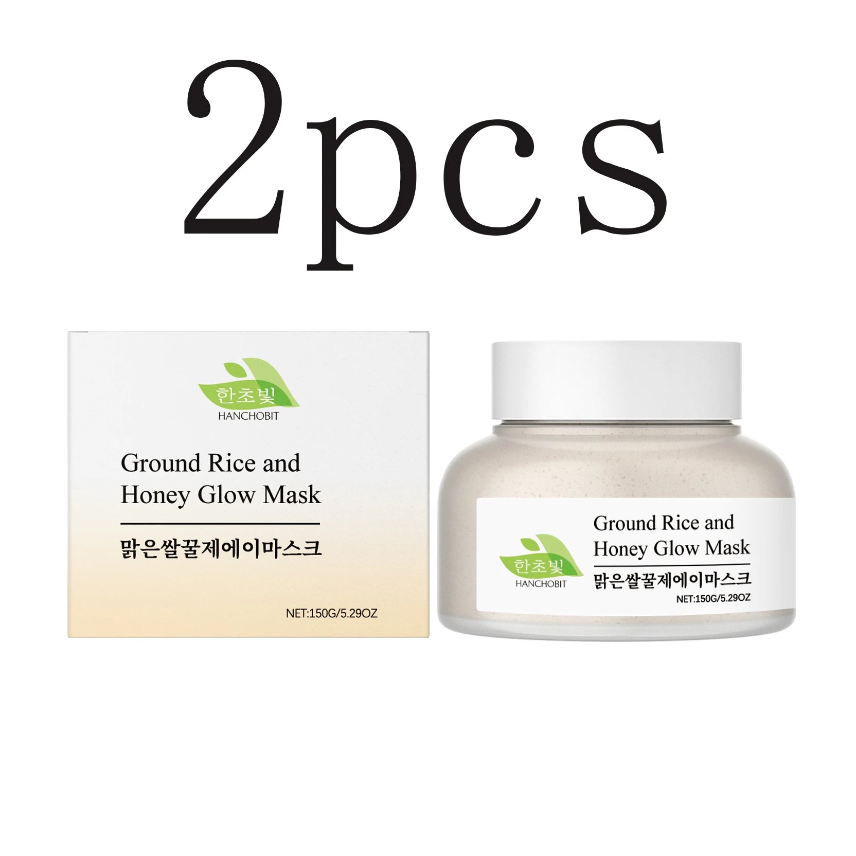 Rice & Honey Mask: Gentle Hydrating, Moisturizing & Exfoliating Leave-On Clay Mask for Facial Care Oasis Select 150gx2pcs