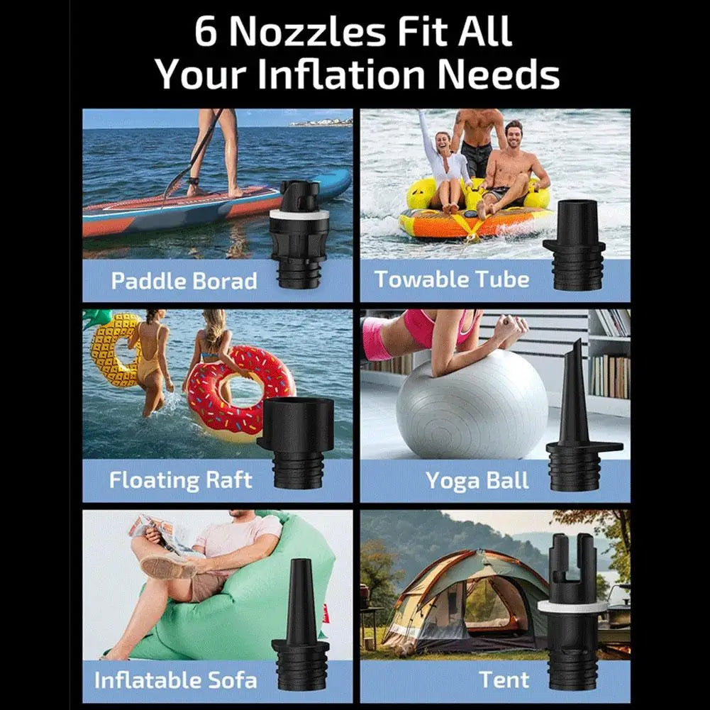 SUP Paddle Board Pump Adapter Set – 7 Nozzles & Hose