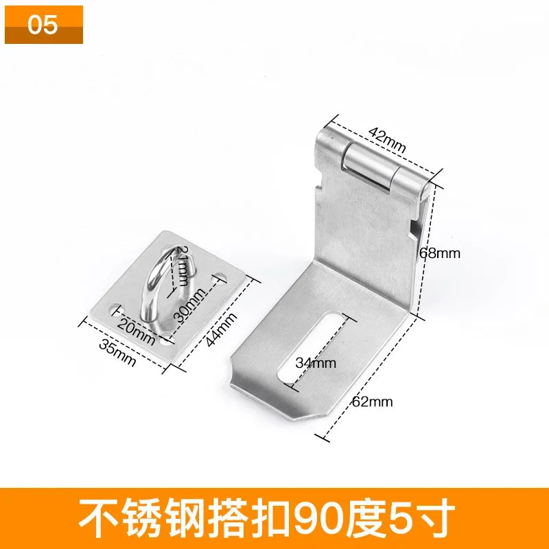 Thickened Stainless Steel Latch, Door Latch, Anti-theft Door Latch, Wooden Door Padlock, Safety Latch Oasis Select 90 degrees 5 inches
