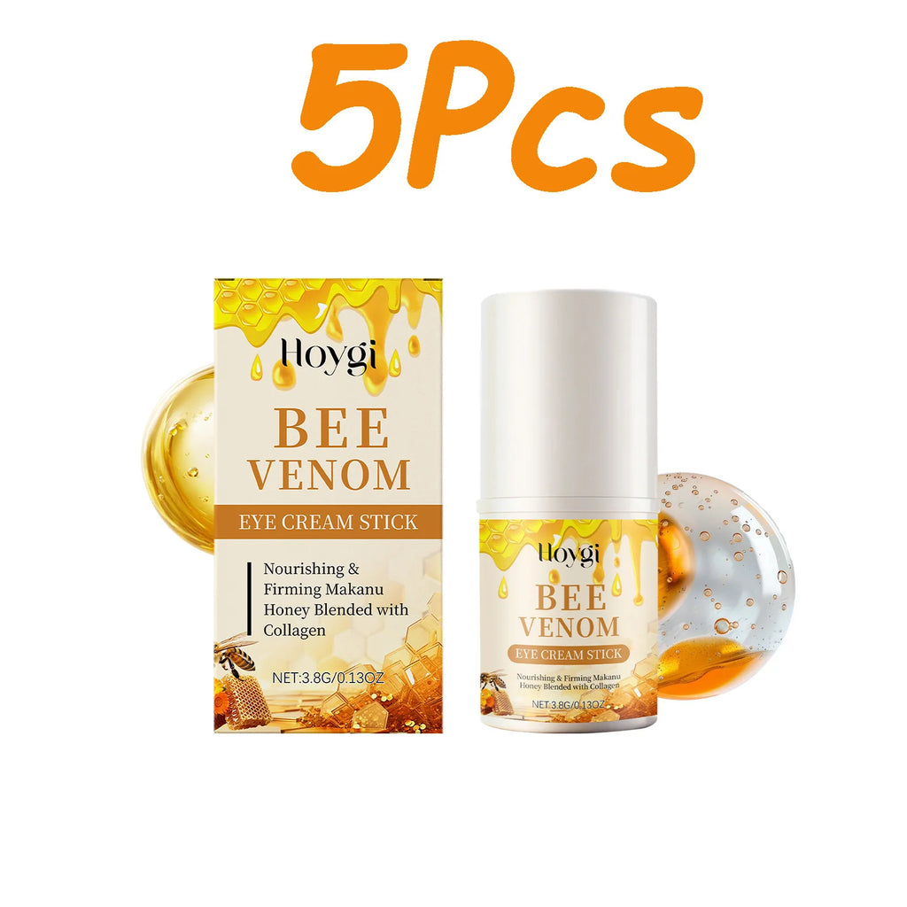 Bee Venom Firming Eye Cream Stick Dark Circles Remove Eye Bags for Under Eye Honey Lifting Brightening Anti-Puffiness Eye Care Oasis Select 5 x 3.8g Boxed