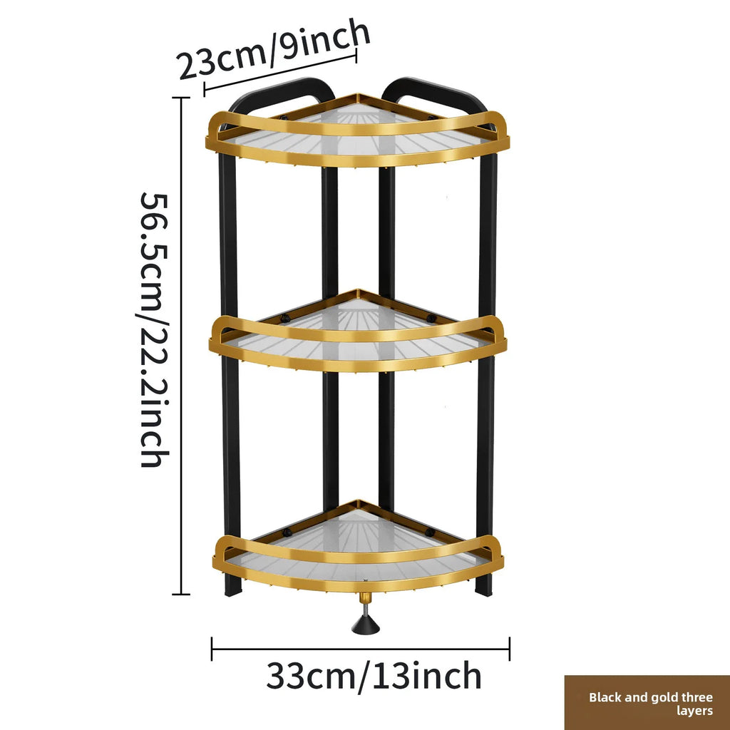 Kitchen Bathroom Shelf Countertop Corner Triangle Seasoning Rack Corner Corner Storage Rack Oasis Select HJ three layers