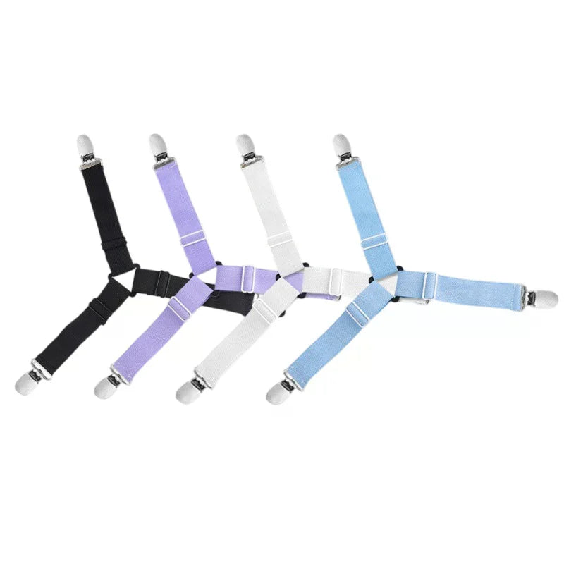 4pcs Adjustable Bed Sheet Clips Elastic Straps Fasteners Holder for Mattress Cover Organizer Home Gadgets Oasis Select