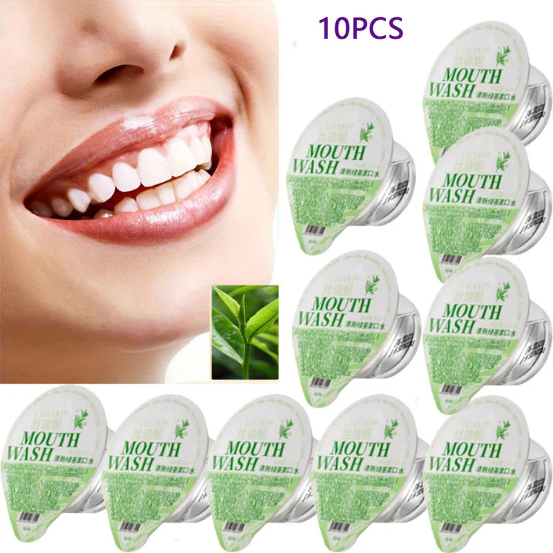 DR.DAVEY Disposable Mouthwash Jelly Cups – Green Tea & Mint 10pk
