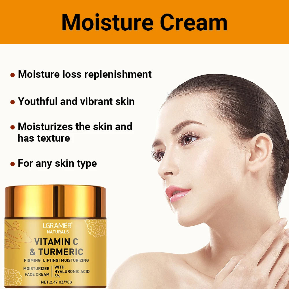Turmeric Vitamin C Face cream Retinol Moisturizing Firming Hyaluronic Lightening Repairing Smooth Skincare Whitening Creams Oasis Select