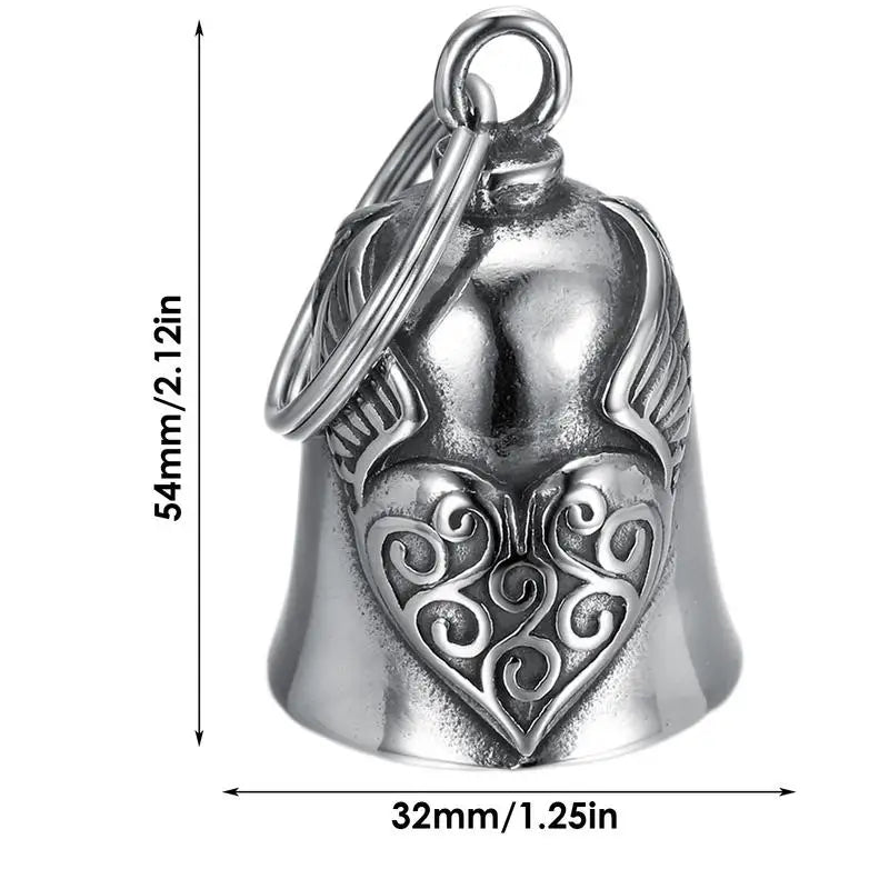 Motorcycle Bell Fashion Lucky Bell Pendant Heart Wing Motorcycle Bell for Men Motorcycle Punk Rock Exorcism Pendant Accessories Oasis Select