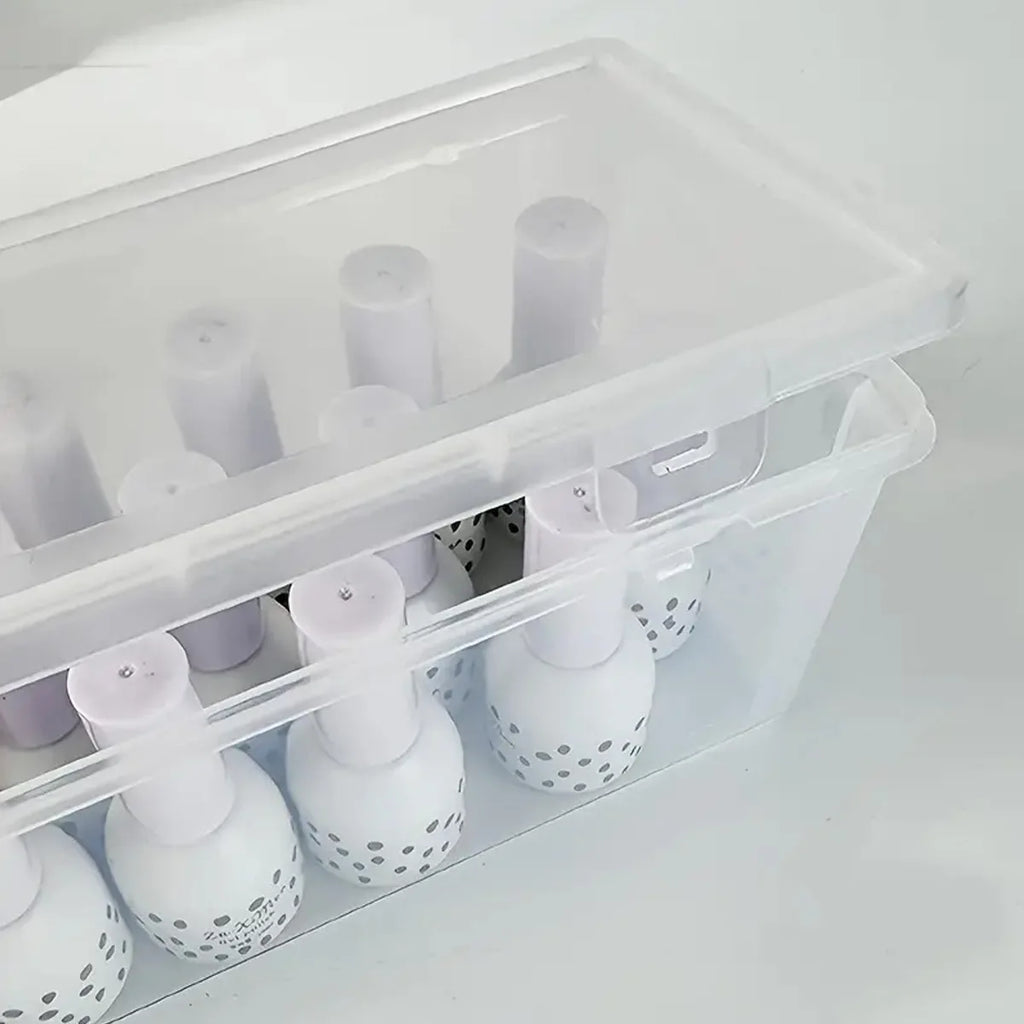 Transparent plastic storage box, desktop cosmetics, nail polish, lipstick shelf, office stationery and sundries storage box Oasis Select