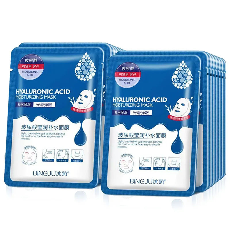 BIOAOUA Hyaluronic Acid Sheet Masks – Hydrating Anti-Aging Hydrating Sheet Mask Oasis Select 20pcs