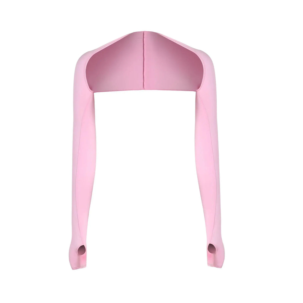 Ultra Thin Ice Silk Shawl Arm Sleeves Cooling Sun Protection Long Gloves Breathable Anti UV Hand Cover For Outdoor Golf Sports Oasis Select pink