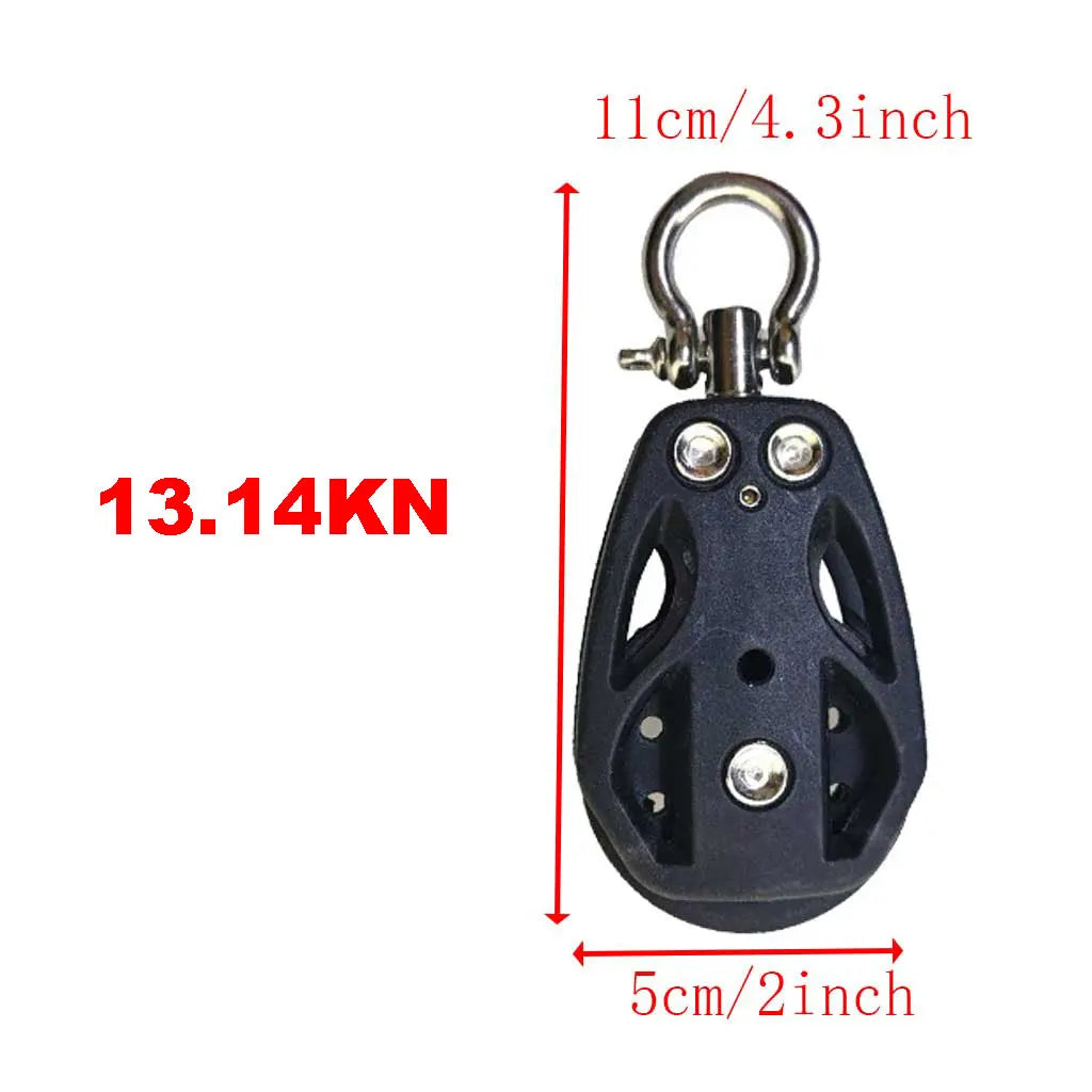 High Load Sheave Block Sailboat Single Pulley Swivel Shackle Sailboat Plain Bearing Block Rope Runner Boat Accessories Oasis Select 13.14KN