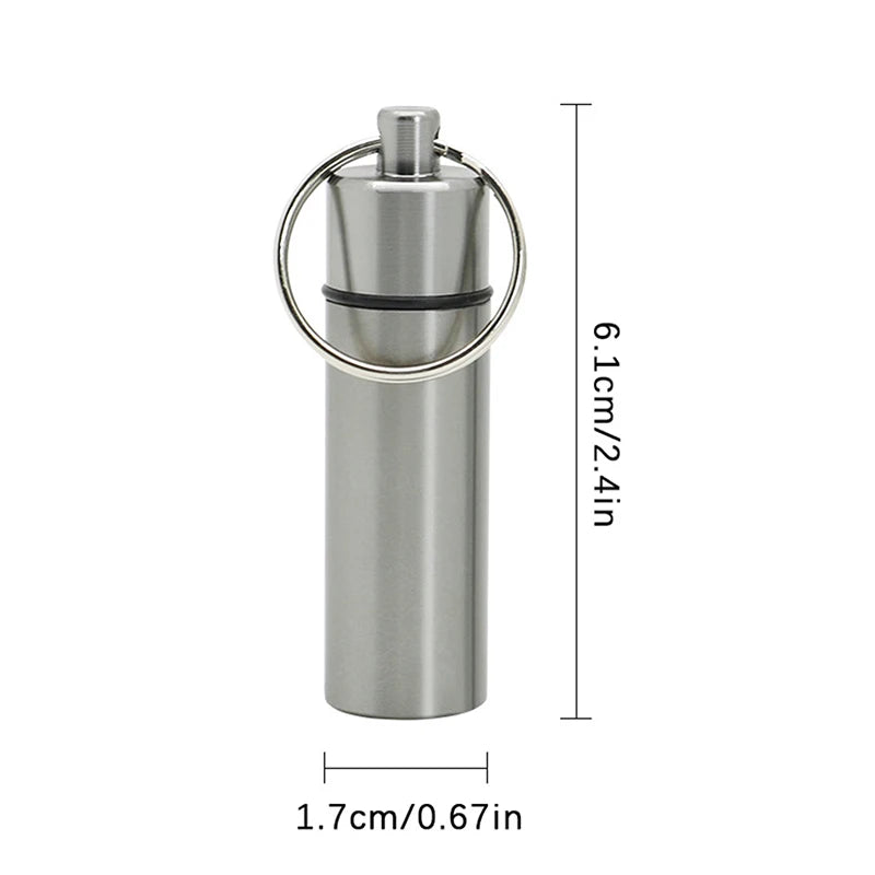 EDC Waterproof Capsule Keychain Case – Aluminum Pill & Gear Pod