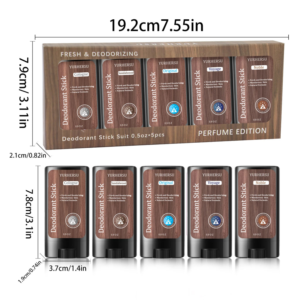 YURHERSU 5-Piece Deodorizing Body Cream Set – Unisex Fresh Deodorant Body Cream Oasis Select