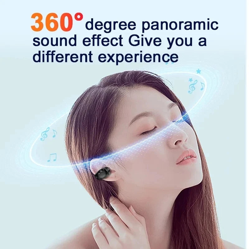 Wireless Ear Clip on Headphones TWS Bluetooth 5.3 Earphones Single in-Ear HiFi Stereo Touch Control Sports Headset with Mic Oasis Select