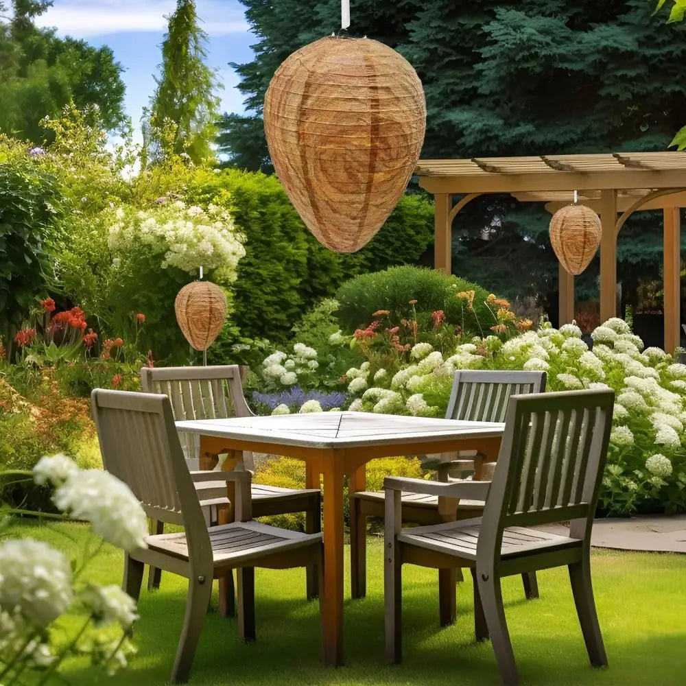 Trap Waterproof Wasp Nest Decoy Eco-Friendly Paper Artificial Beehive Reusable Hanging Beehive Lantern Patio Oasis Select
