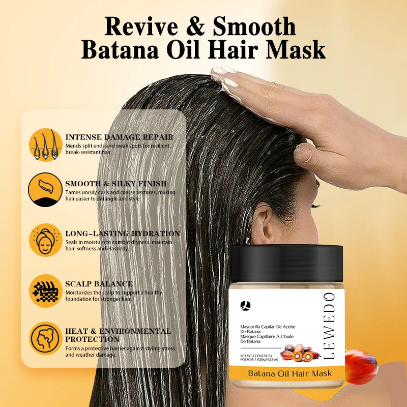 Batana Oil Hair Conditioner Organic Batana Oil For Dry Frizzy Hair Nourishing Smoothing Mask Moisturizes Scalp Repairs Damaged Oasis Select