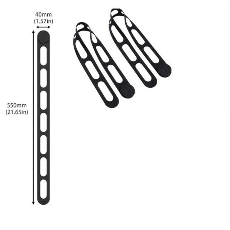 Silicone Straps Elastic Lid Fastening Bands Portable Organizer Tools for Pot Lid Lunch Box and Outdoor Tableware Storage Oasis Select Black 3PCS