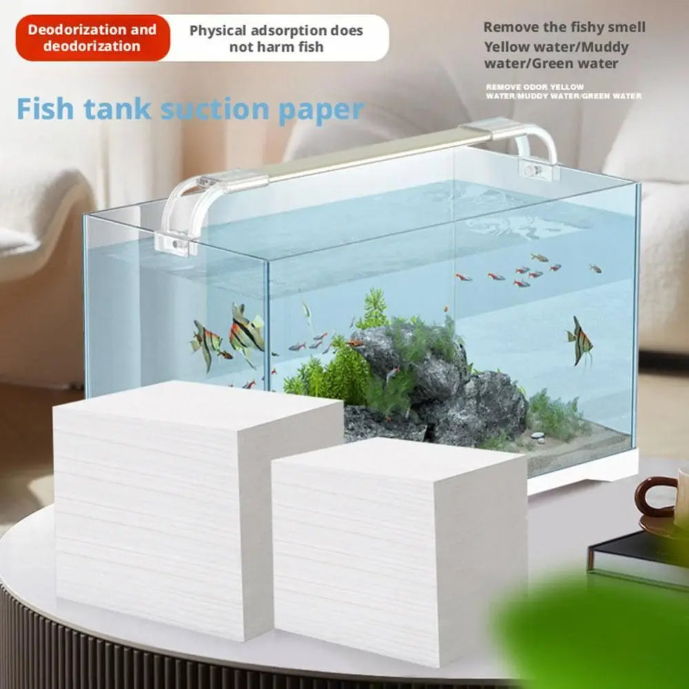 100-Pack Aquarium Water Clarifying Filter Pads | De-Yellowing