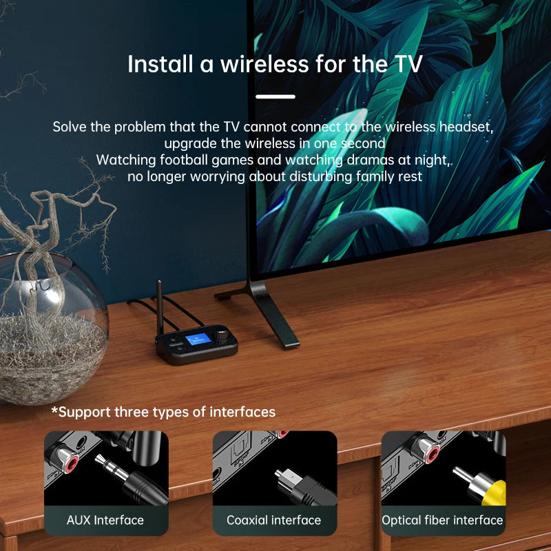 Multi-Function Bluetooth Audio Transmitter Receiver 3.5mm AUX Optical Coaxial Stereo Wireless Adapter DAC Converter For TV PC Oasis Select