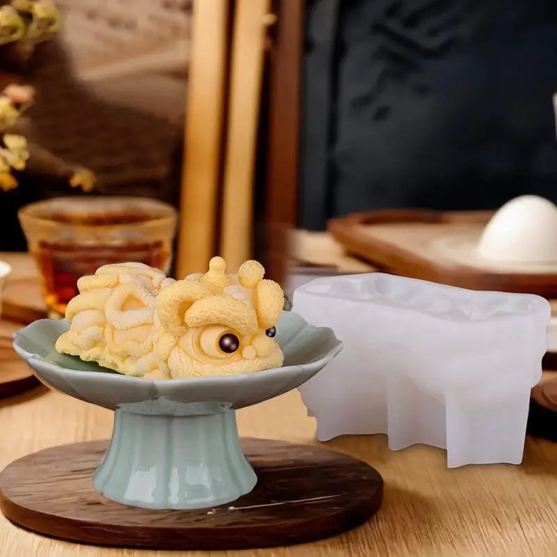 3D Milk Jelly Silicone Cake Mold Lion Dance Pig Pudding Mould for Home Baking Dessert Decoration Accessories Oasis Select