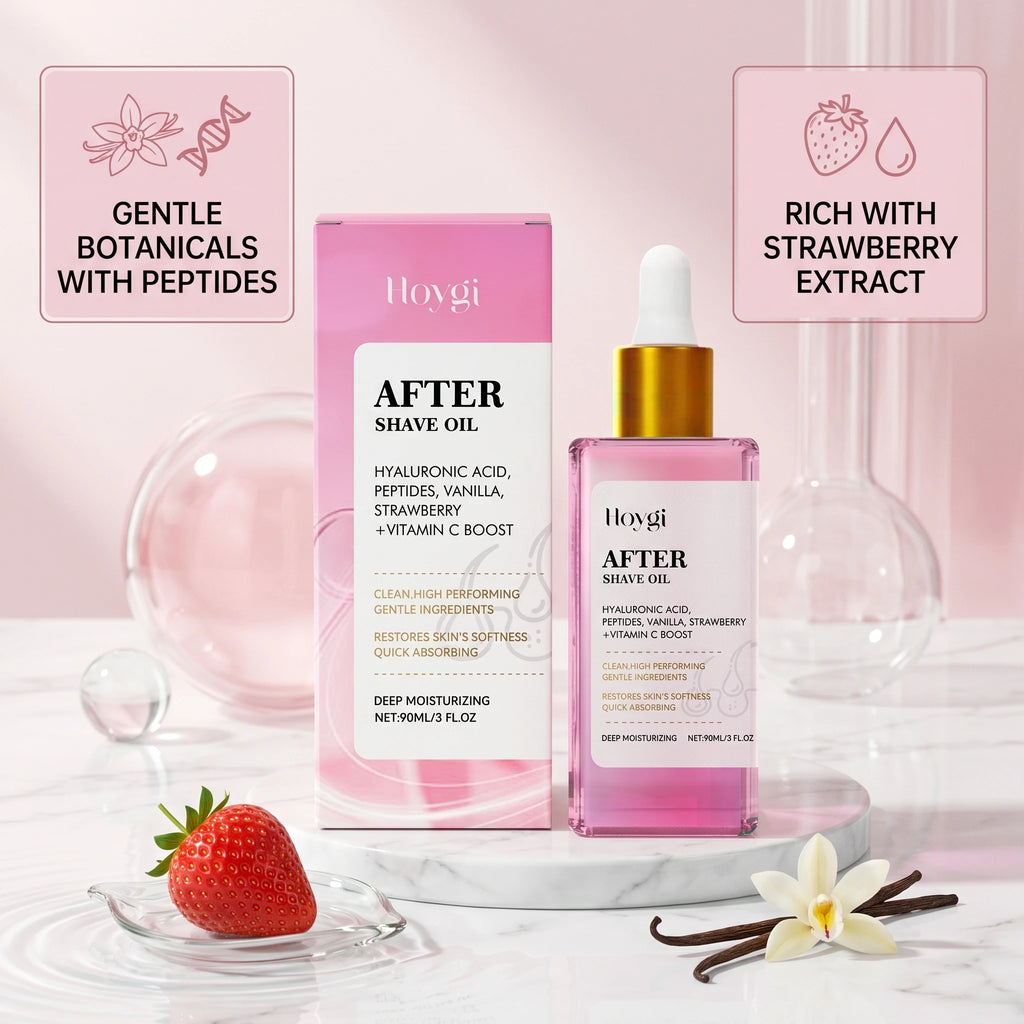 Vanilla & Strawberry After Shave Oil Soothe Irritation, Reduce Redness Hydrating and Nourishing Skin Post-Shave Care Oil Oasis Select