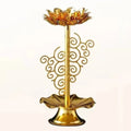 Retro Lotus Tealight Holder | Gold Alloy Metal Candlestick