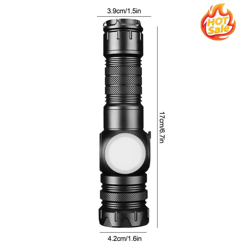 20W LED+COB High Power Flashlight Waterproof Super Bright Flashlight Type-C Rechargeable Powerful Flashlight for Camping Hiking Oasis Select