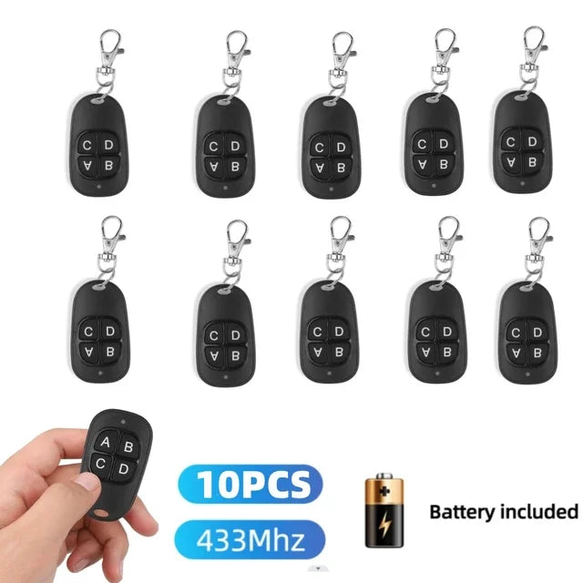 433 Mhz RF Copy Remote Control Key 433.92mhz 4CH Transmitter Duplicated Cloning Code Car Key Fob Electric Garage Door Opener Oasis Select 10PCS